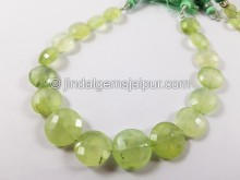 Prehnite Far Faceted Coin Beads